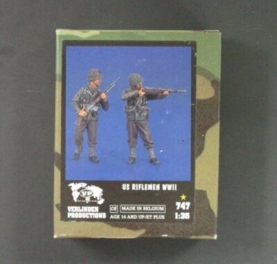 Verlinden 747 US Rifleman WWII 2 Figures [Resin] Kit 1:35 MIB