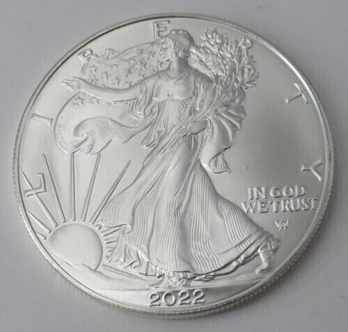 2022 BU $1 American Silver Eagle Coin  .999 1 Oz Silver