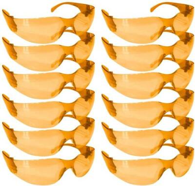 12 Pack Colored Safety Glasses, Scratch Resistant, For Adult & Youth, ANSI Z87.1