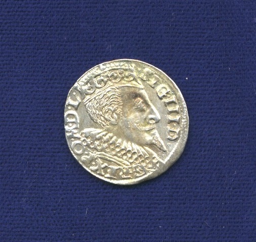 POLAND SIGISMUND 1596-HR 3 GROSCHEN (GROSSUS)(TROJAK) SILVER