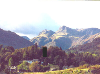 Photo 6x4 Langdale Pikes from Elterwater Common  c2002