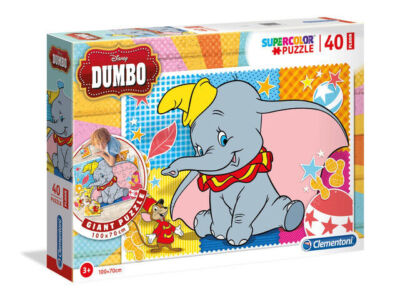 Puzzle podłogowe 40 elementów. Supercolor. Dumbo