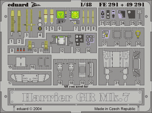 eduard FE291 1/48  Harrier GR.7 for Hasegawa