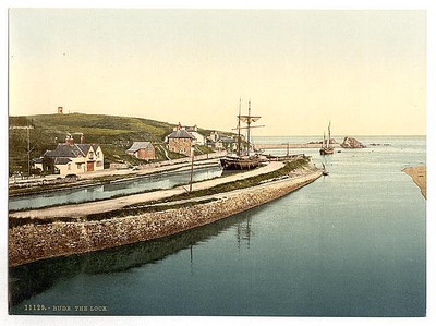 Photo:Bude,the lock,Cornwall,England,c1895