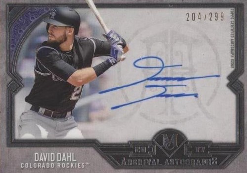 2017 Topps Museum Collection - David Dahl #AA-DD