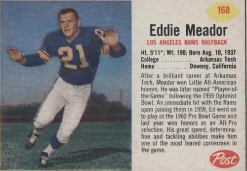 1962 Post Eddie Meador #168