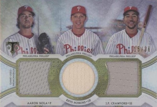 2018 Topps Triple Threads - Aaron Nola J.P. Crawford Rhys Hoskins #RCC-ARJ