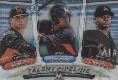 2018 Bowman - Braxton Garrett John Norwood Victor Payano #TP-MIA