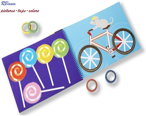 Tape Spiral Binding Activity Book Children Kids Toys Rolls Peel Reusable Crafts