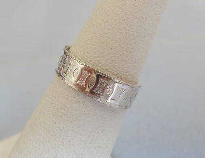 925 Sterling Silver Toe Ring w/ Raised Pattern, Size 4.5