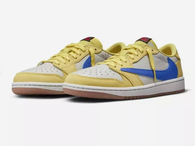 Pre-owned Nike Air Jordan 1 Low Og Travis Scott Canary Women's Dz4137-700 Sz:5-16.5 In Yellow