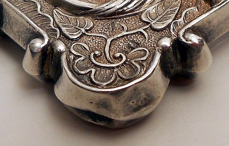 A coin silver “Castle” card case, unmarked, American