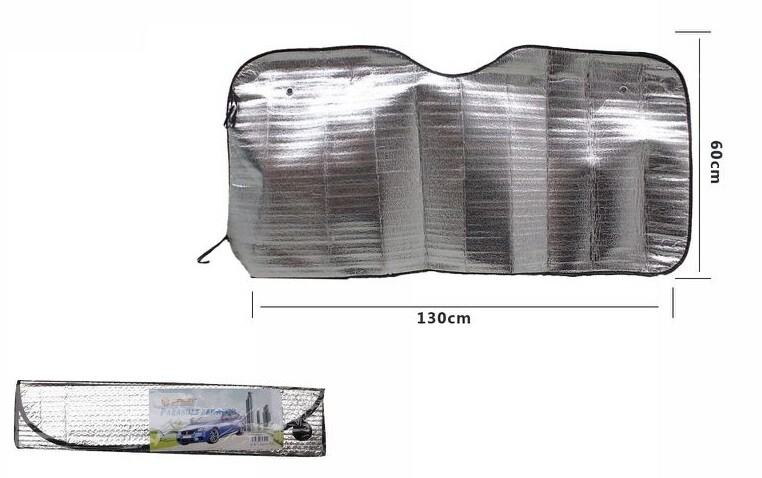Parasole Metallico Per Auto Con Ventose Protegge Cruscotto Sole Caldo 130x60 dfh