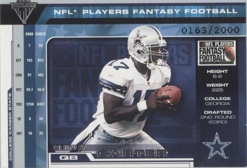 2001 Pacific Private Stock Titanium Quincy Carter #9