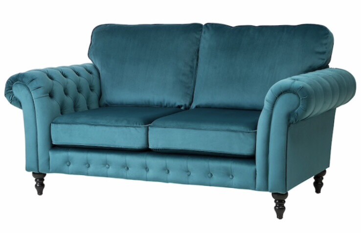 Ikea Grevie 2 Seat Sofa Velvet Blue In Solihull West Midlands