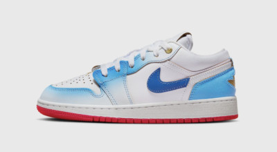 Nike Air Jordan 1 Low Blue Gradient White FN8895-141 Grade School NEW