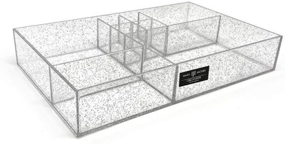 Isaac Jacobs 8-Compartment Clear Acrylic Drawer Organizer (13'' x 8.1'' x 2.3'')
