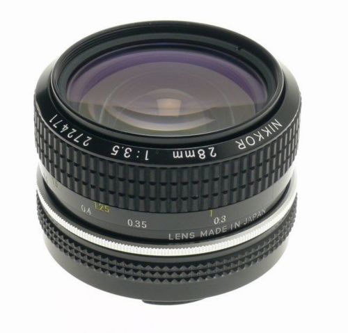 Lentes Gran Angular cámara vintage Nikon