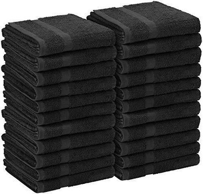 Cotton Salon Towels - Gym Towel - Hand Towel - (24-pack, Bla
