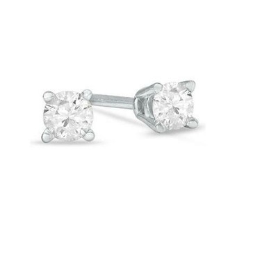 Pre-owned Your Own Diamond Solitaire Studs Earrings Natural Round Diamond 3/4 Ct Prong Set 14kt White Gold