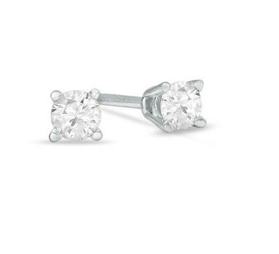 Pre-owned Your Own Diamond Solitaire Studs Earrings Natural Round Diamond 3/4 Ct Prong Set 14kt White Gold