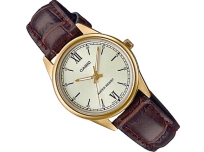 Casio LTP-V005GL-9B New Original Leather Band Analog Womens Watch WR LTP-V005