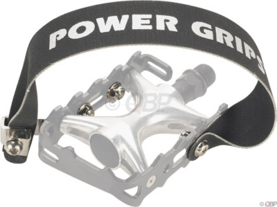 Power Grips Extra Long 375mm Pedal Straps Black + Hardware for MTB Hybrid Bike