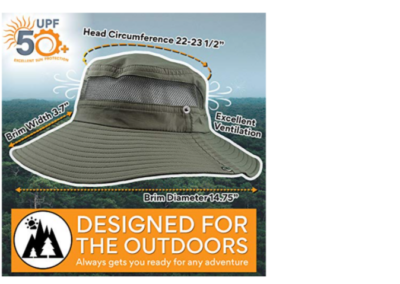 GearTop Fishing Hat and Safari Cap with Sun Protection - Army