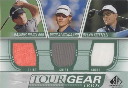 2021 SP Game Used - Dylan Frittelli Nicolai Hojgaard Rasmus Hojgaard #TG3-FHH