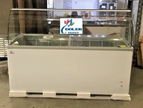 NEW 72" Ice Cream Gelato Glass Dipping Freezer Showcase Display Commercial NSF