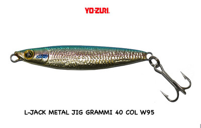 YO ZURI L-JACK COLOR W95 40 GR METAL JIG ARTIFICIALE MARE HAND MADE BY JAPAN