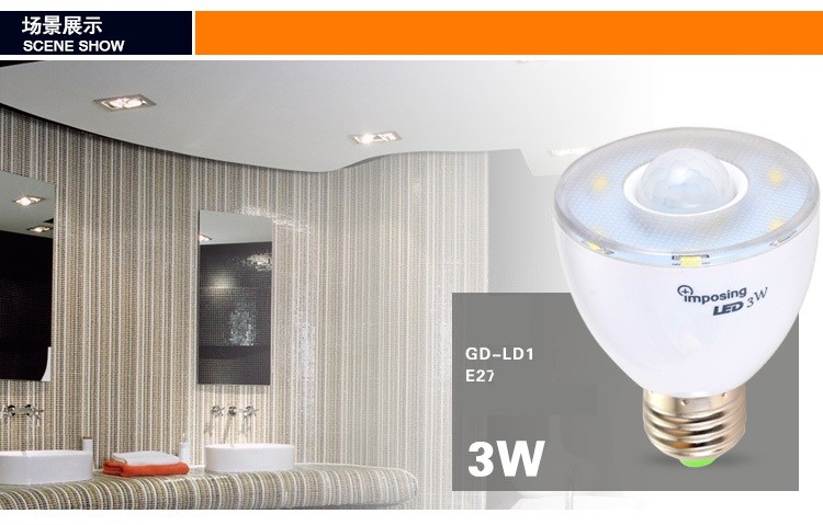 Lampadina Led Con Sensore Di Movimento Integrato E27 3W Gd-ld1 linq