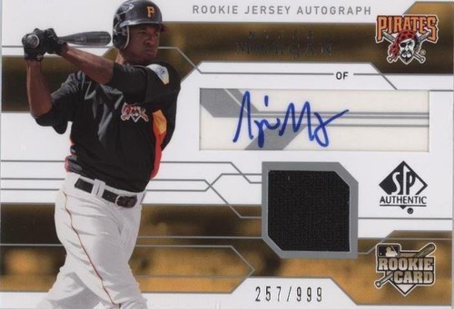 NYJER MORGAN 2008 SP AUTHENTIC ROOKIE CARD #152/ 999 Jersey