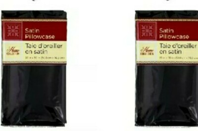 2 Black Satin Pillowcases Standard Queen Size Soft 100% Silky 20x30 Hair Breakag