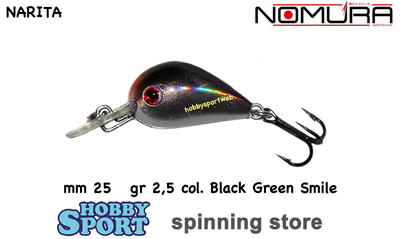 NARITA NOMURA 25 MM COLORE BLACK G. SMILE 2,5 GR TROTA LAGHETTO SPIN TROUT AREA