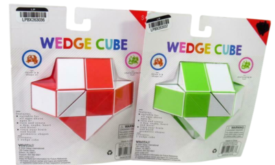 2 Sakar Vivitar Wedge Cube 3D Geometric Train Your Brain Puzzle Cubes Red Green