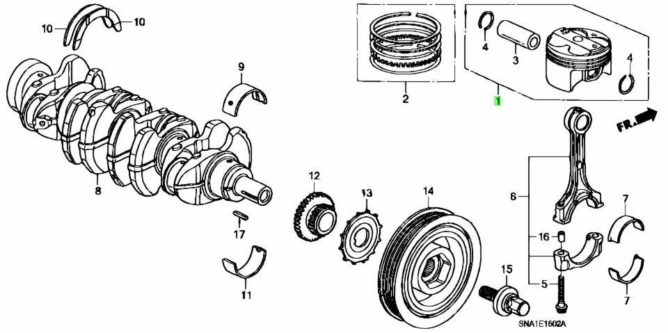 HONDA Genuine CIVIC TYPE R FD2 K20A K20Z Piston 13010 - RRC - 000 x4 - Picture 3 of 3