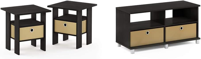 Andrey End Table Set with Bin Drawer Entertainment Center wi