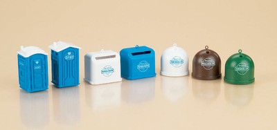 HO Portable toilets recycling containers Model Scenery Auhagen 42593