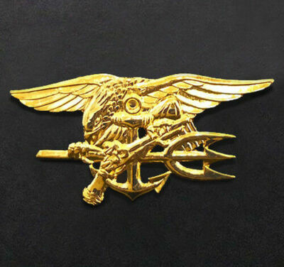 US Navy SEALS Special Warfare Gold Trident Insignia Badge Pin 2-3/4'' Full Size