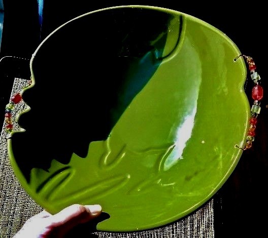 BELLA CASA Centerpiece Bowl Large Green by GANZ 13