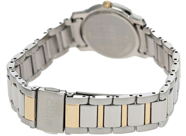 Pre-owned Seiko 26mm White Dial Two-tone Ss Women's Watch Sxdc21p1