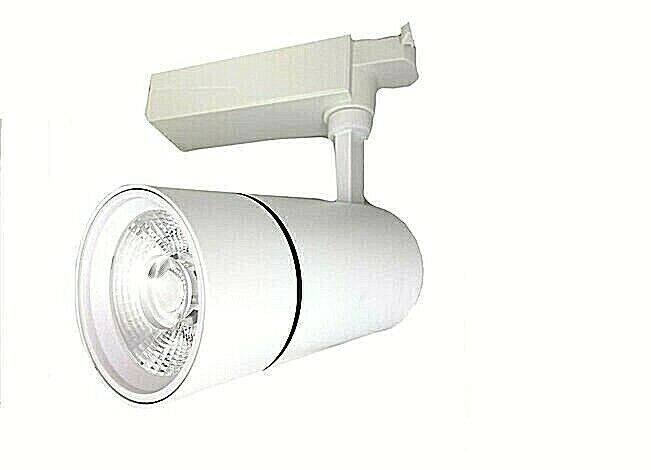 Faretto Lampada da Pista Binario Cob 30W Luce Calda 3000k Bianco F-30W-07AF uni