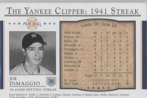 2003 Upper Deck Play Ball - Joe DiMaggio #S-36