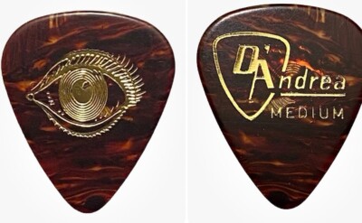 Vintage Guitar Pick-D Andrea 351 AD-Libs -EYE PICK -Tort w/Gold