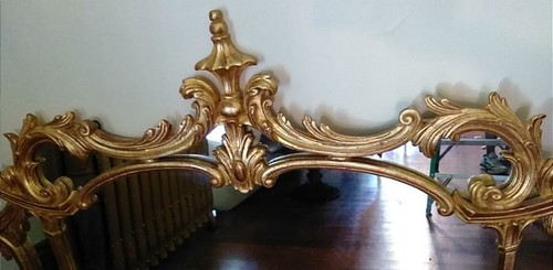 Vintage Gold Gilt Baroque Hollywood Regency Chinoiserie Ornate Mirror Italy