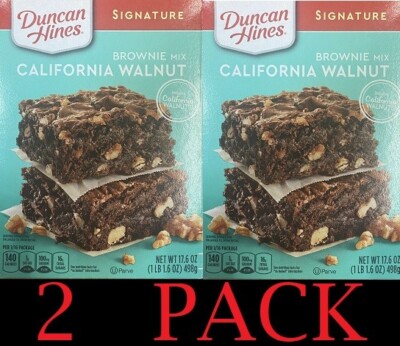 2x Duncan Hines SIGNATURE California Walnut Premium Brownie Mix 17.6 oz - 2 PACK