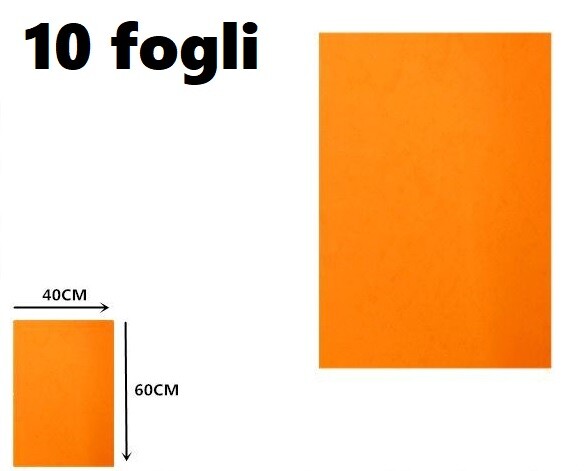 10 Fogli Gomma Liscia Eva 40x60cm Fogli Colore Arancione Scuola Decoupage dfh