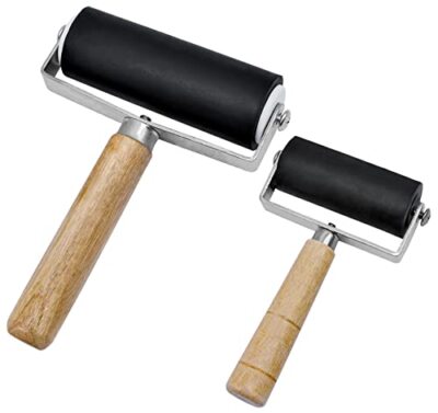 INHEMING 2 Pezzi Rullo di Gomma Brayer,Rullo per Inchiostro,Rullo in (U7D)