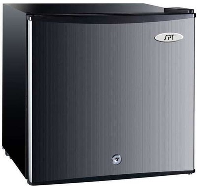 11 Cu Feet Upright Compact Mini Freezer w Reversible Door Lock Stainless Steel